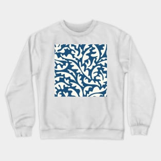 Tropical Leaves on Ocean Blue / Modern Plants Crewneck Sweatshirt